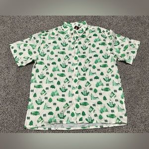 NEW NOTRE DAME FIGHTING IRISH NCAA  BUTTON DOWN SHORT SLEEVE SHIRT SZ L NWT $159
